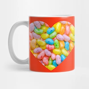 Pastel Speckled Jelly Bean Candy Photograph Heart Mug